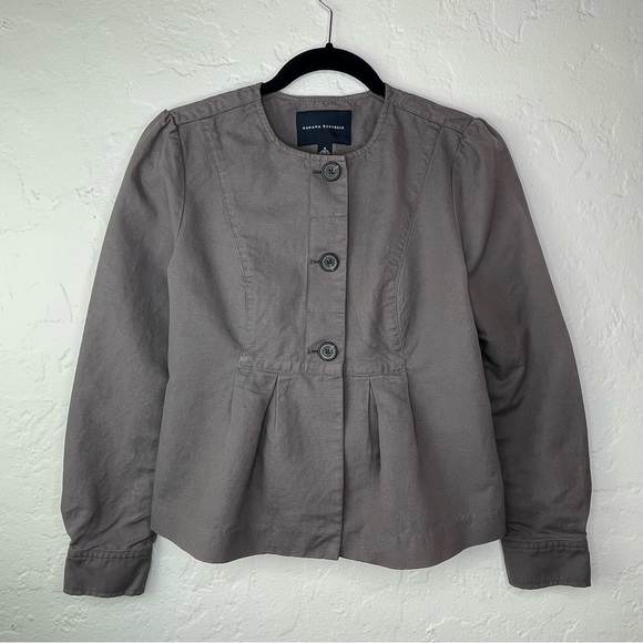 Banana Republic Gray Jacket Lightweight Women’s Size 4 Linen Cotton Blend - Picture 15 of 15